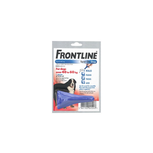 Frontline Spot On XLarge Dog 40-60kg (1Pipette)