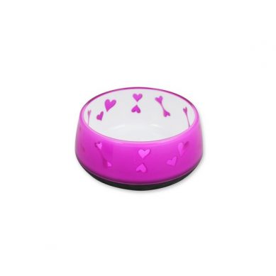 All For Paws Anti Slip Dog Bowl Pink Hearts Small