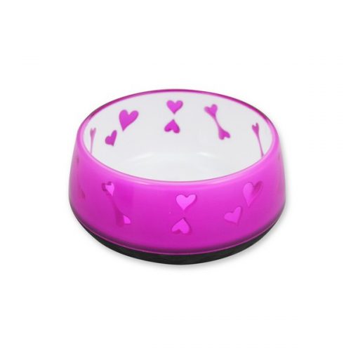 All For Paws Anti Slip Dog Bowl Pink Hearts Medium